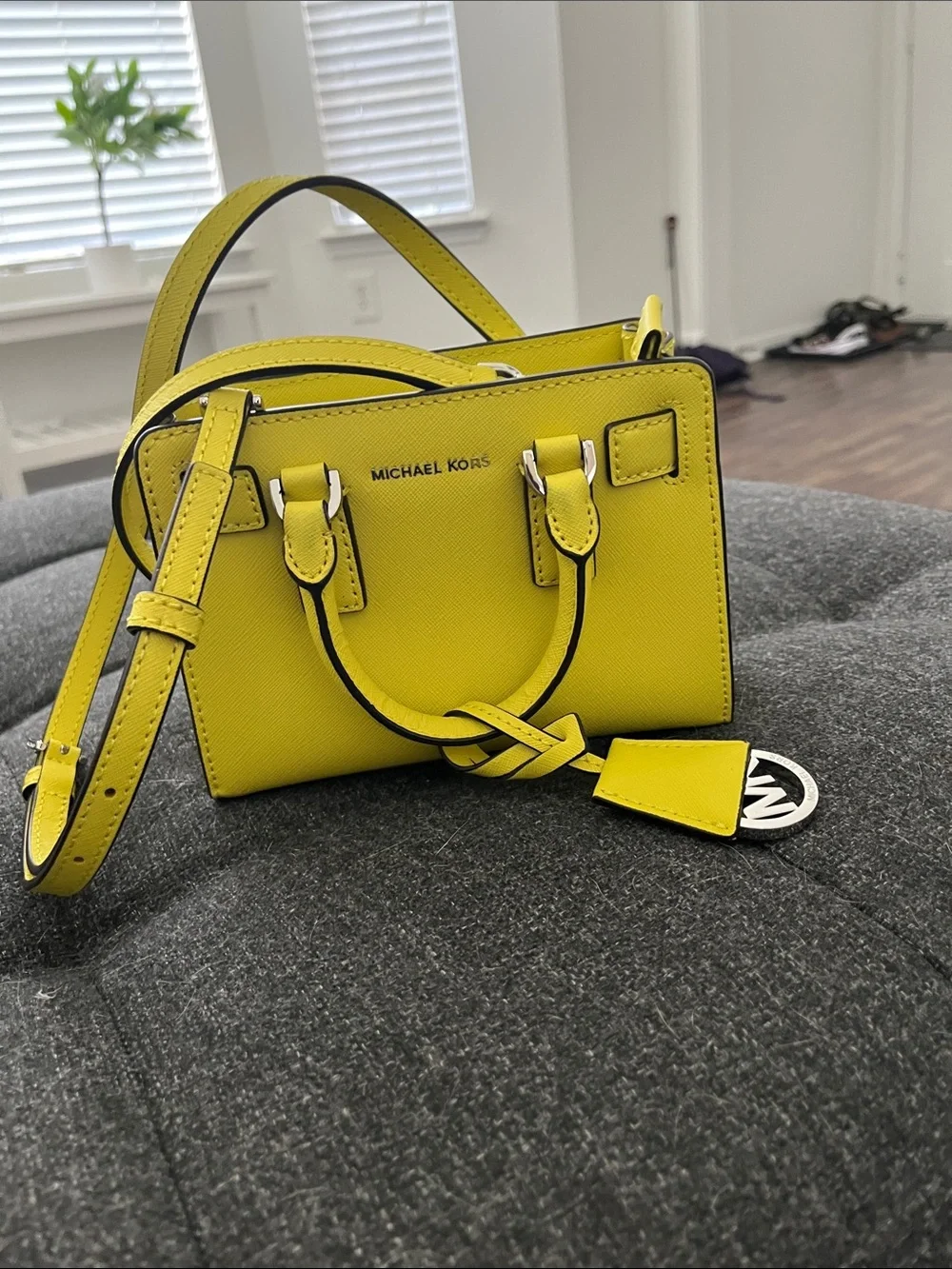 Michael Kors Lemon Yellow Mini Saffiano Leather Satchel